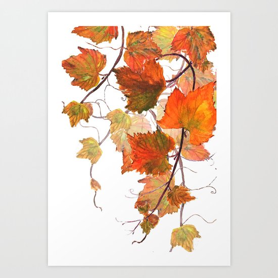 orange grapevine 2 Art Print