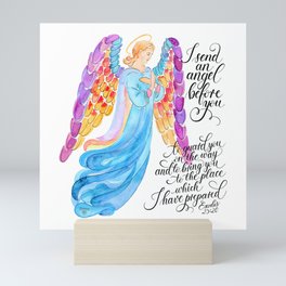 Guardian Angel, bible verse from Exodus 23:20 Mini Art Print