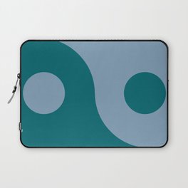 Greenish Blue and Greyish Blue Yin Yang Symbol Laptop Sleeve
