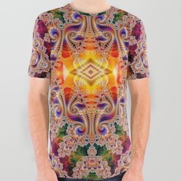 BBQSHOES: Diamond Phoenix Heart Fractal All Over Graphic Tee