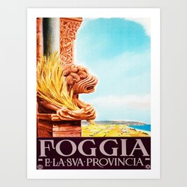 Vintage Foggia Italy Travel Poster Art Print