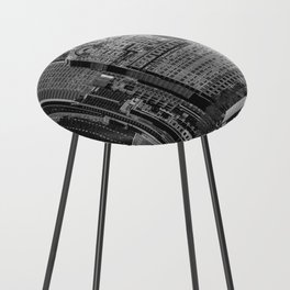 New York City Manhattan skyline black and white Counter Stool