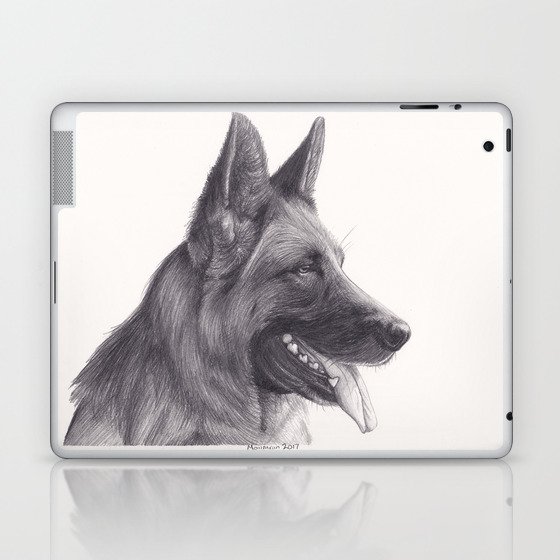 German Shepard Dog Wildlife Animal Graphite Pencil Drawing