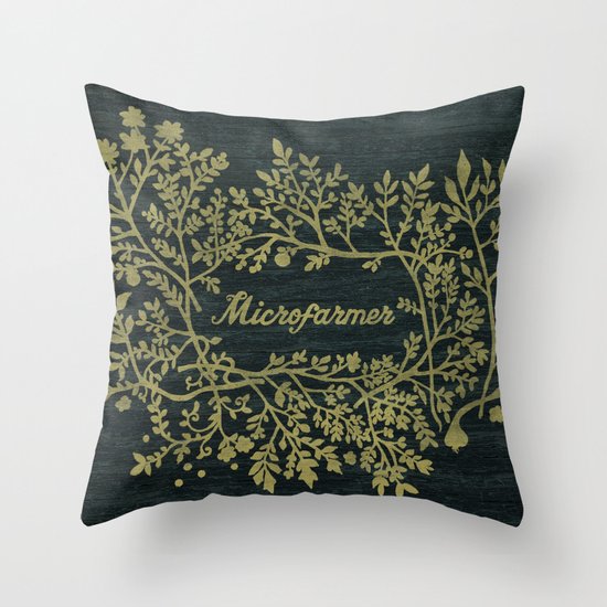 Microfarmer - Gold Throw Pillow