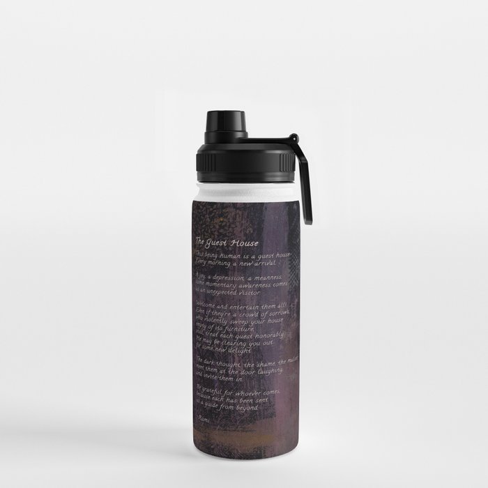 The Guest House by Rumi, Poetry Abstract Wall Art Water Bottle