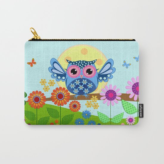 Spring owl in a Flower garden Carry-All Pouch