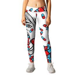 Addicted Leggings | Pills, Pill, Candy, Party, Punk, Earring, Goodtimes, Popart, Rave, Rock 
