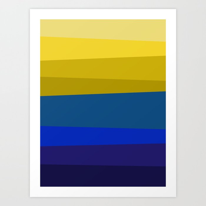 Blues and golds Art Print