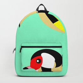 Goldfinch Backpack | Savetheplanet, Concept, Lightblue, Drawing, Birds, Animali, Goldfinch, Vector, Comic, Illustration 