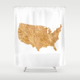 Gold America Shower Curtain