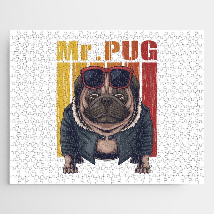 Funny Mr. Pug Dog Jigsaw Puzzle