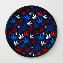 American Weed Pattern Wall Clock | Graphicdesigner, Colors, Clothingstore, Coolgraphics, Graphicdesign, Weed, Vector, Leaf, Society6, Trending 
