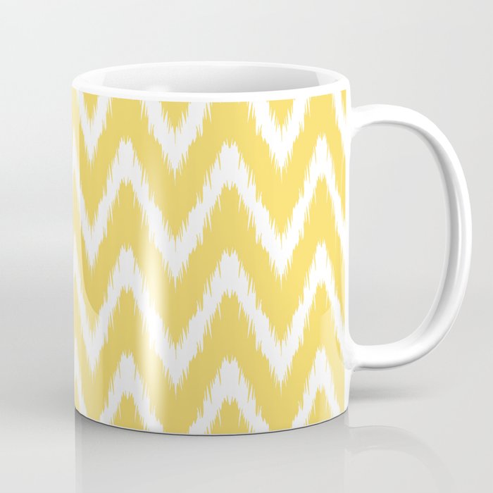 Pale Yellow Asian Moods Ikat Chevrons Coffee Mug