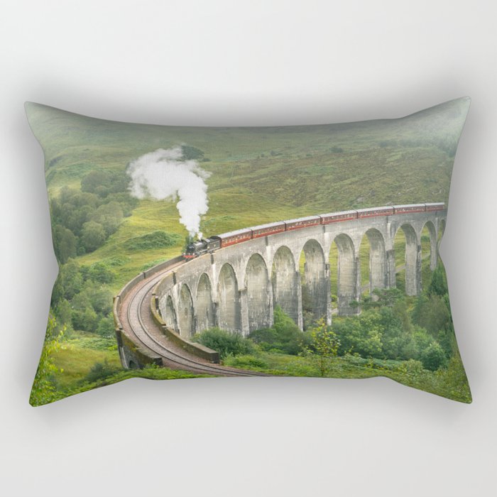 Hogwart Express steam engine in the scottish highlands Rectangular Pillow