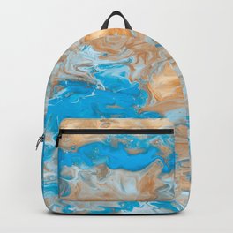 Blue and gold marble Backpack