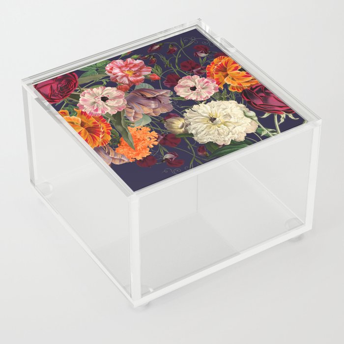 Twilight Floral Harvest Botany Print Acrylic Box