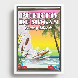 Puerto de Mogán Canary Islands travel poster Framed Canvas