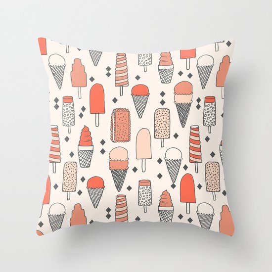 Ice Cream Season Throw Pillow