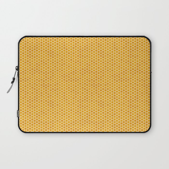 Large Orange Honeycomb Bee Hive Geometric Hexagonal Design Laptop Sleeve