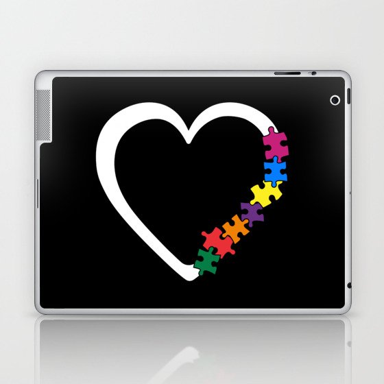 Autism Awareness Heart Colorful Puzzle Pieces Laptop & iPad Skin