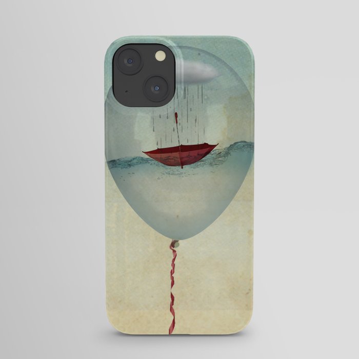 embracing the rain in a bubble iPhone Case
