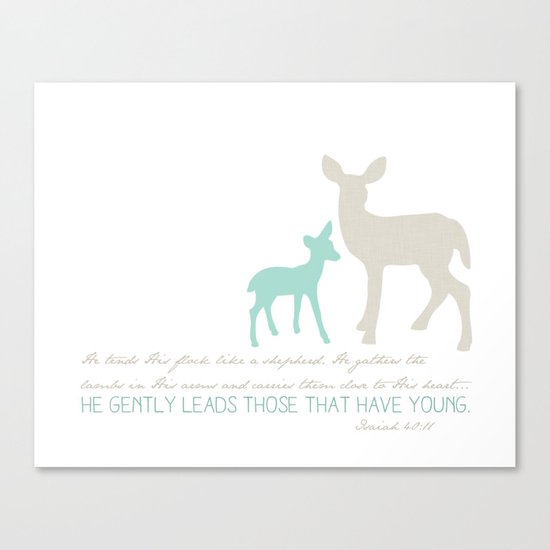 He Gently Leads - deer Canvas Print