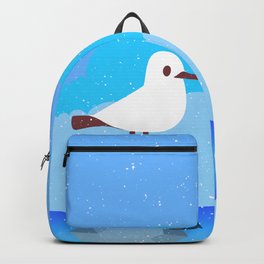 Seagull Backpack | Animallover, Animal, Graphicdesign, Bird, Cloudy, Nature, Sea, Bluesky, Beautiful, Seagull 