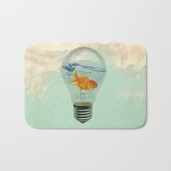 goldfish thinking Bath Mat