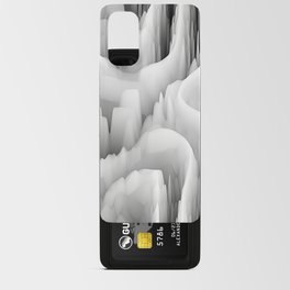 art abstract fractal wave blurred monochrome background in black, grey and white colors; seamless pattern; 3d effect Android Card Case