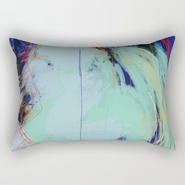 Abstract Expressionism Blue Pastel Vector Art  Rectangular Pillow