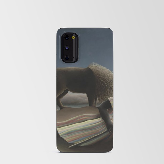 The Sleeping Gypsy Lion And Woman La Bohemienne Endormie Famous Painting Reproduction Android Card Case