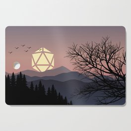 Sunset D20 Dice Sun Over Forest Tabletop RPG Landscapes Cutting Board