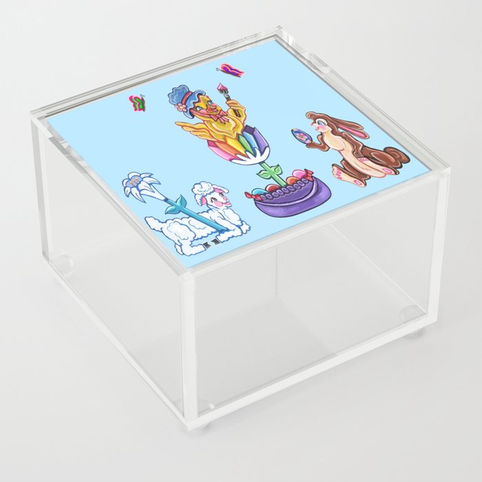 Spring Easter Party Friends Acrylic Box