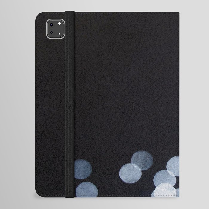 No. 44 - Print of Bokeh Inspired Black and White Modern Abstract Painting iPad Folio Case