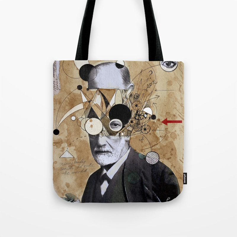 Freud With Abstract Concepts Tote Bag By Louijoverart Society6