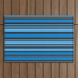 Stripe Simple blue Outdoor Rug