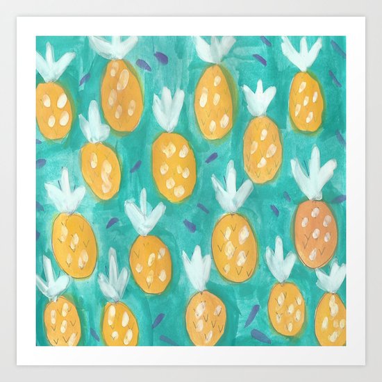Fresh Pineapples Art Print