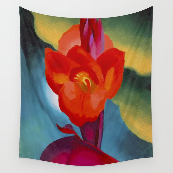 Georgia O'Keeffe Red Canna 1919 Wall Tapestry
