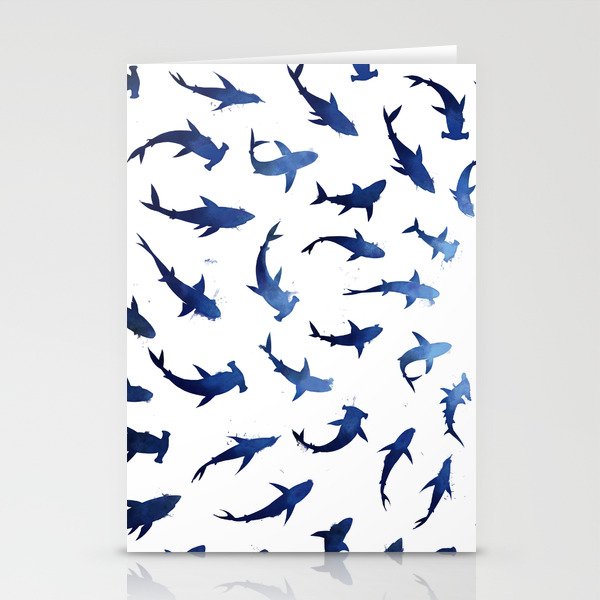Sharks to light Stationery Cards