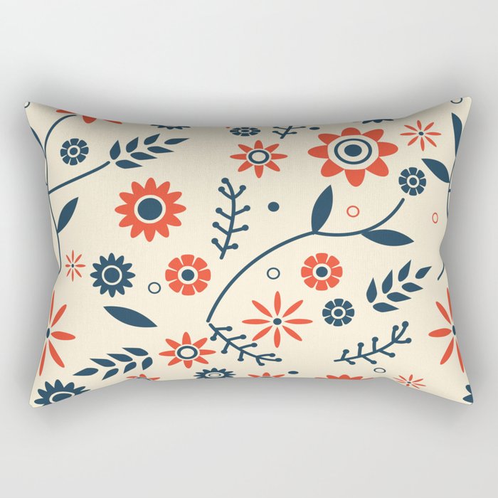 Flowers Pattern Vintage. Rectangular Pillow