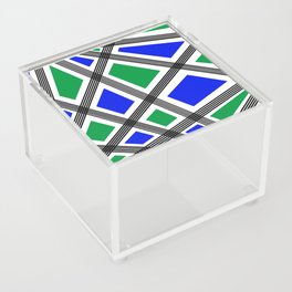 Abstract geometric pattern - blue and green. Acrylic Box