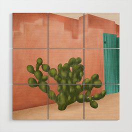 Strong Desert Cactus Wood Wall Art
