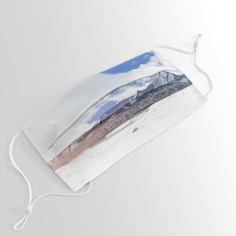 Flatirons in Snow Face Mask