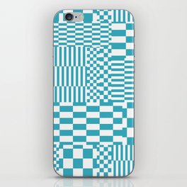 Glitchy Checkers // Teal iPhone Skin