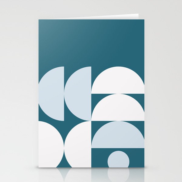 Mid Century Modern Geometric Shapes Stationery Cards