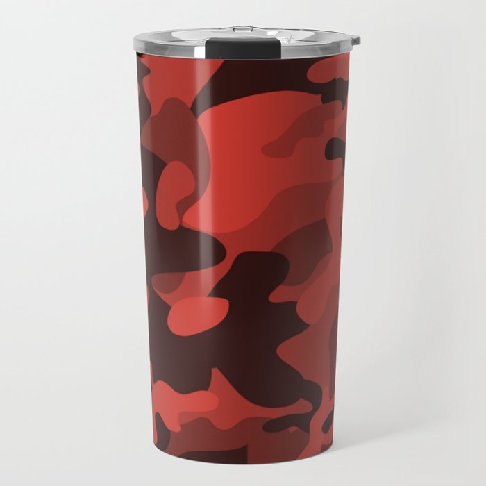 Camouflage Red and Black Pattern Travel Mug