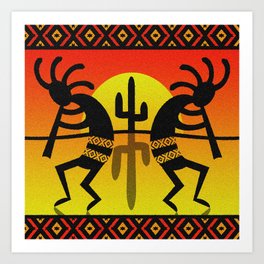 Southwest Kokopelli Desert Sunset Art Print