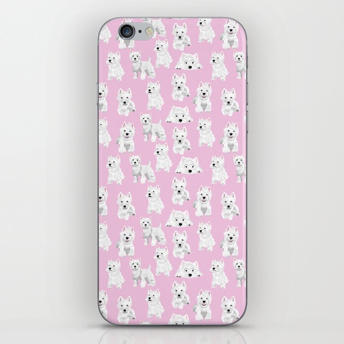 Westies on pink iPhone Skin