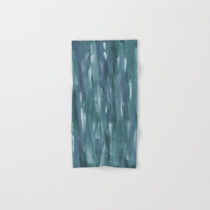 Touching Teal Blue White Watercolor Abstract #1 #painting #decor #art #society6 Hand & Bath Towel