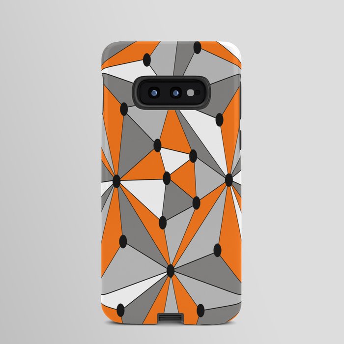 Abstract geometric pattern - orange, gray, black and white. Android Case